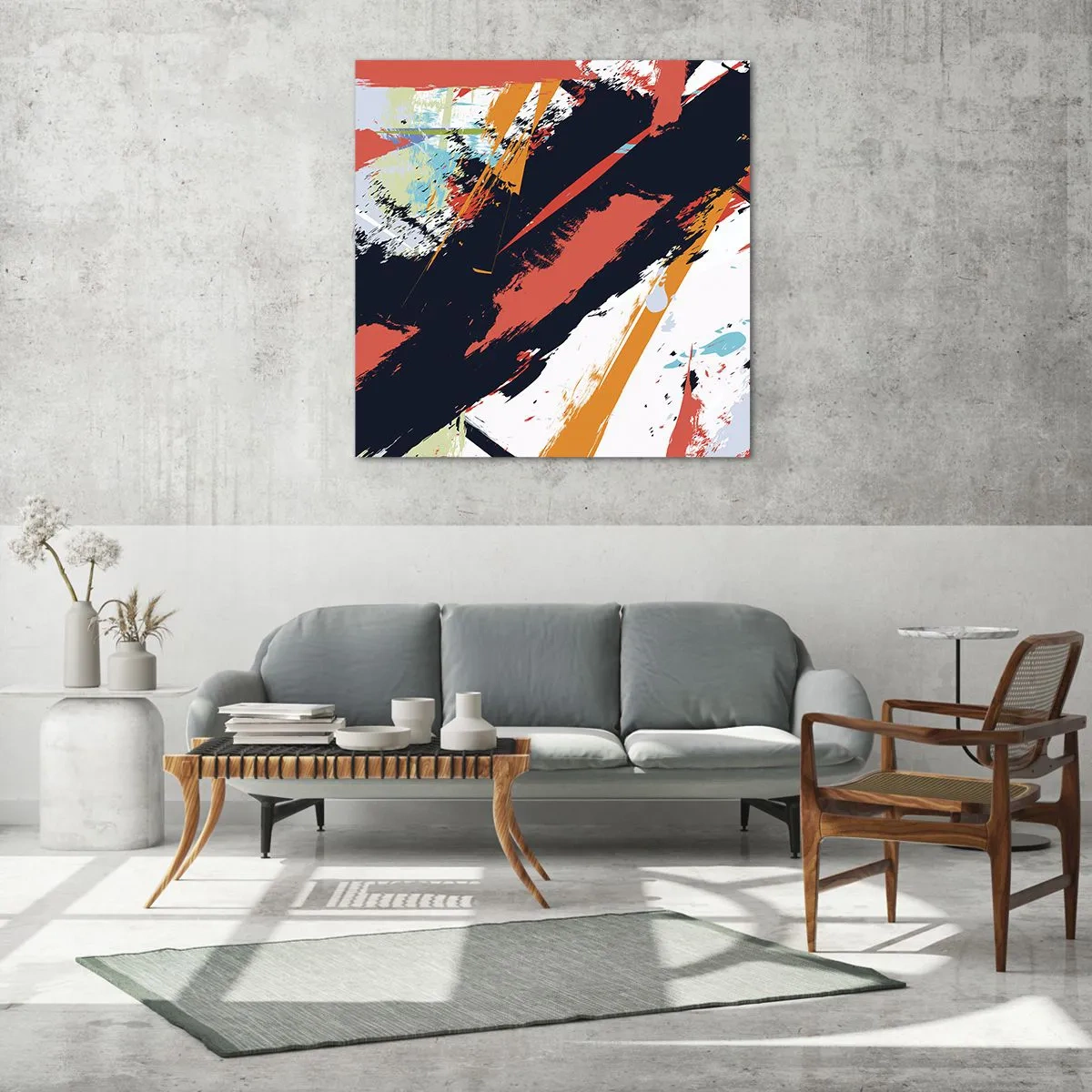 Üveg kép - Dinamikus kompozíció - 50x50 cm