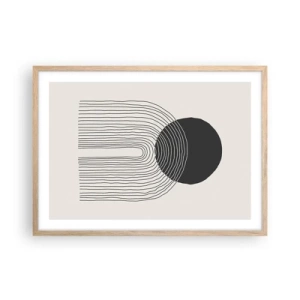 Poszter világos tölgy keretben - Remegés és biztosság - 70x50 cm