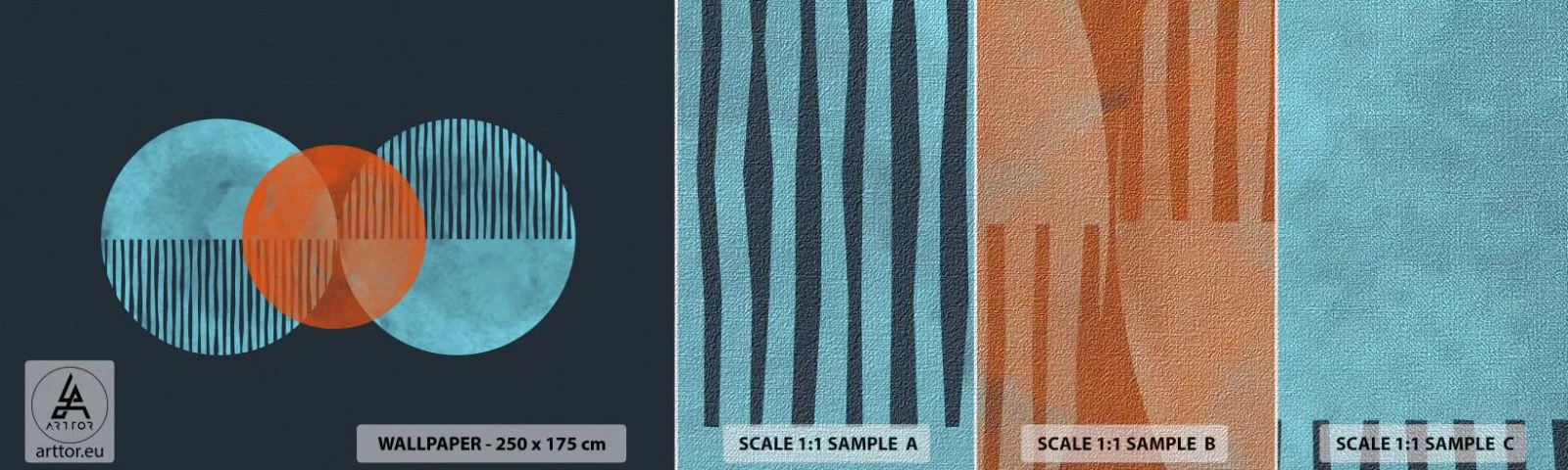 Fotótapéta Minta Premium Canvas - Szimmetrikus kompozíció - Absztrakció, Darab, Geometrikus minta - 100x30 cm