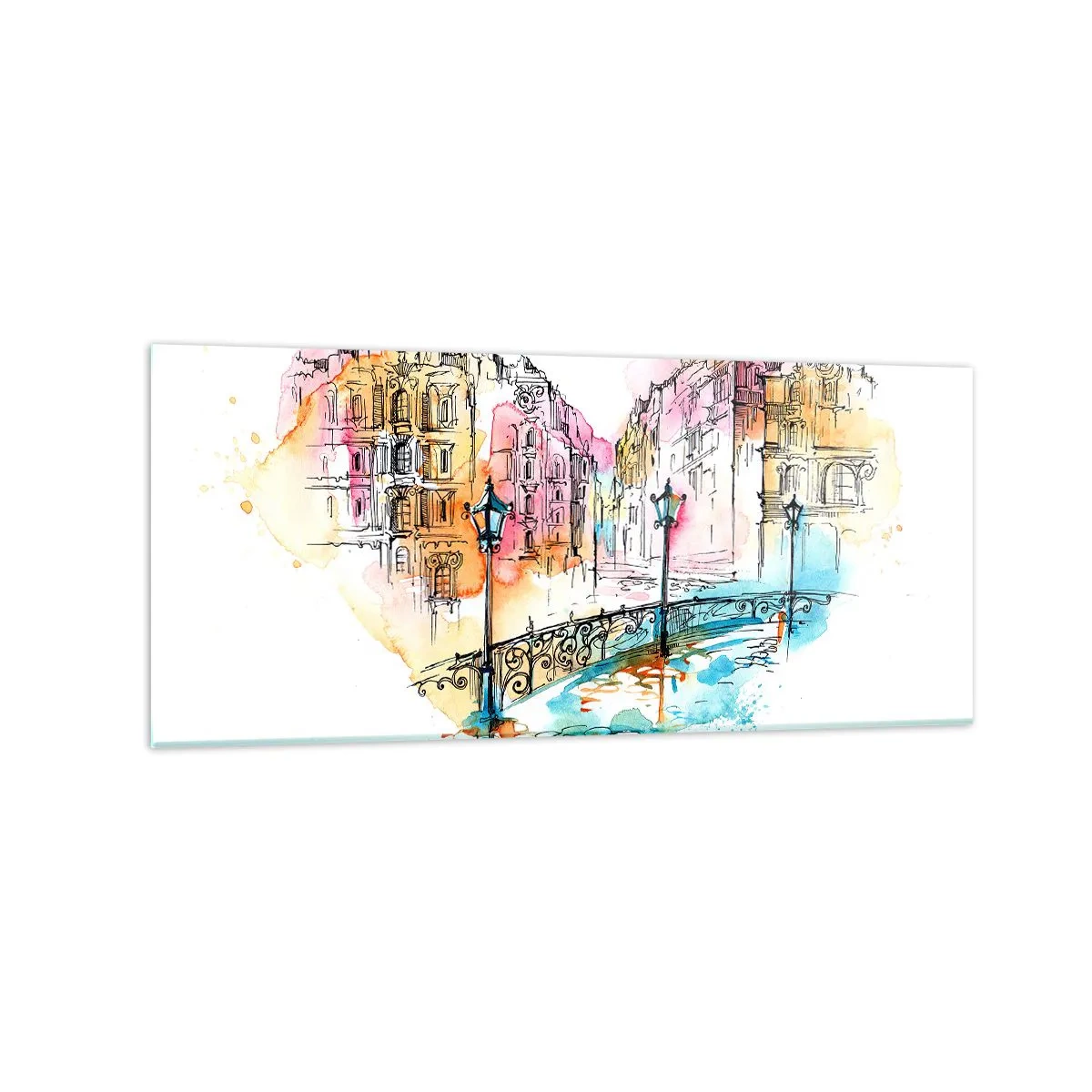 Üveg kép - A város szíve - 120x50 cm