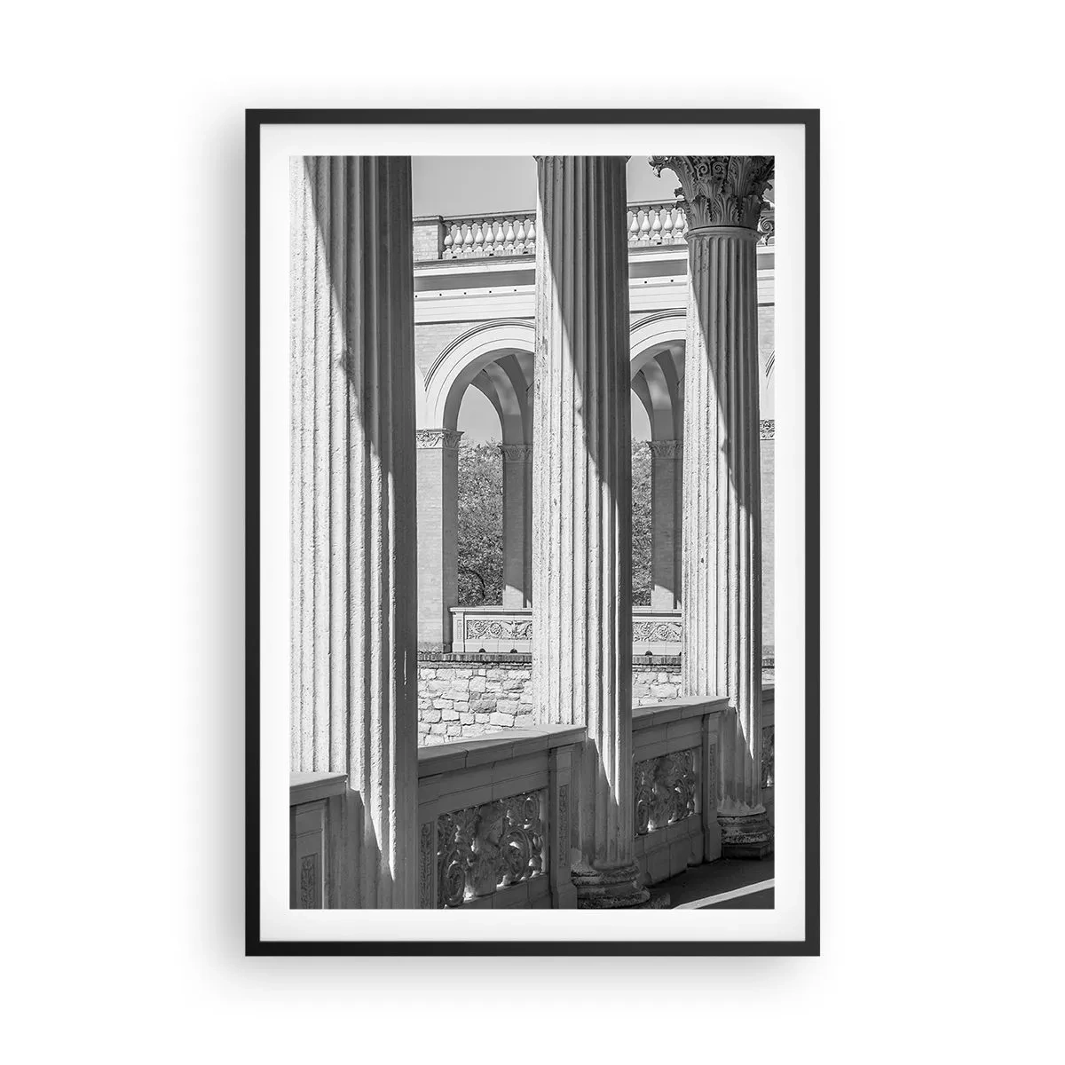 Poszter fehér keretben - Napsütötte árkádsor - 61x91 cm