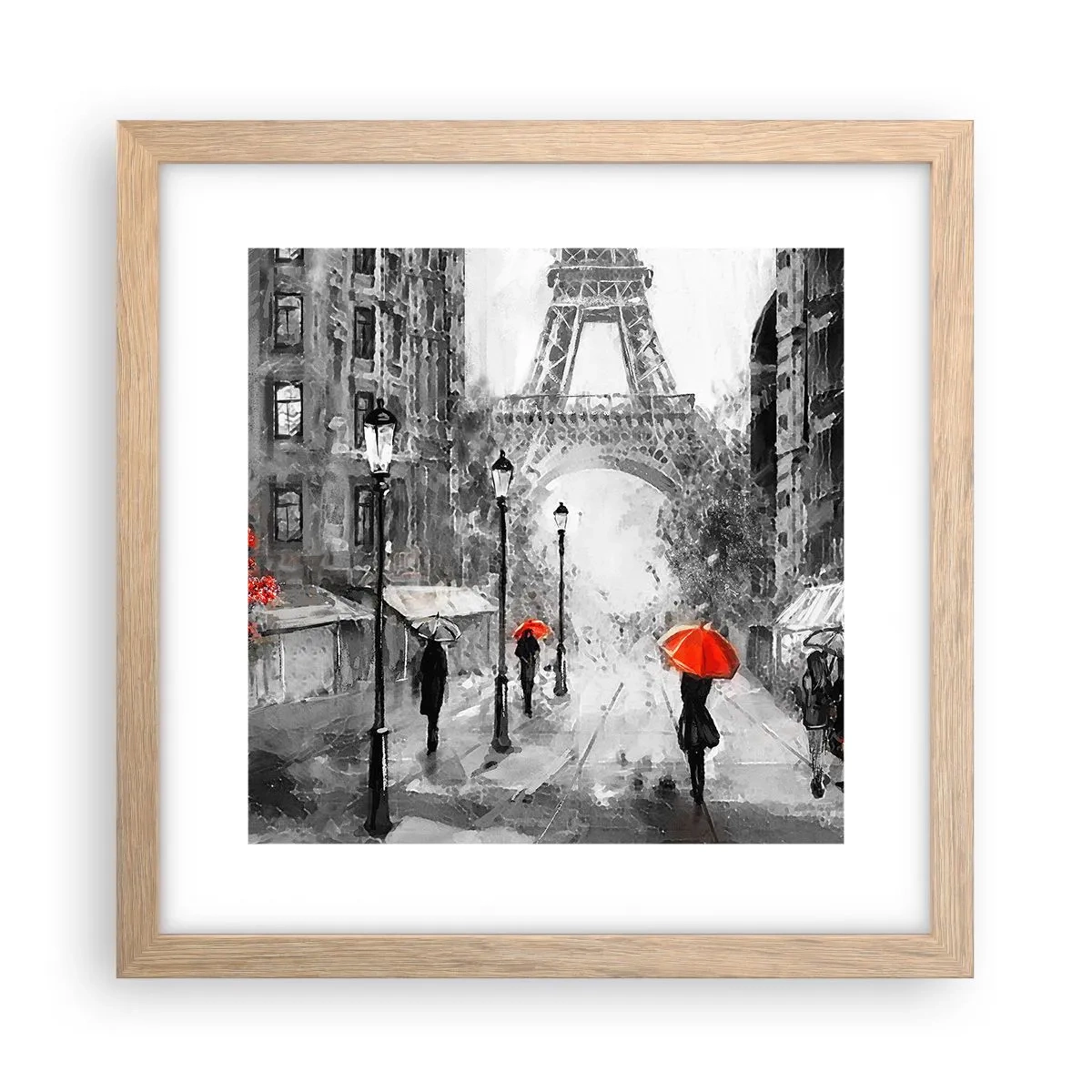 Poszter világos tölgy keretben - Minden út hozzá vezet - 30x30 cm