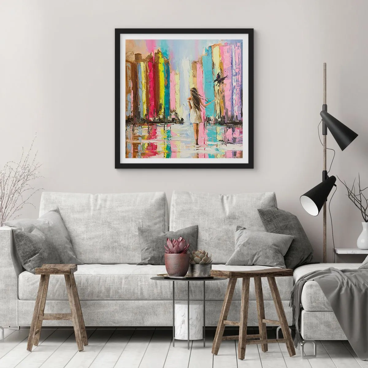 Poszter fehér keretben - Kövessél - 40x40 cm