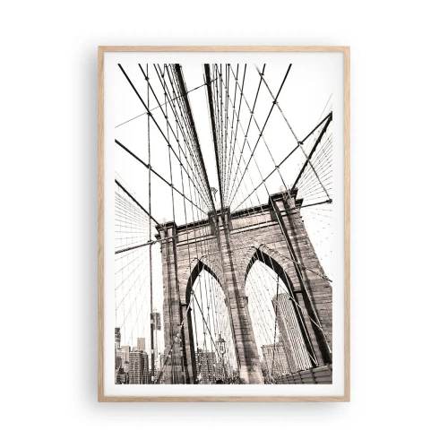 Poszter világos tölgy keretben - New York-i katedrális - 70x100 cm