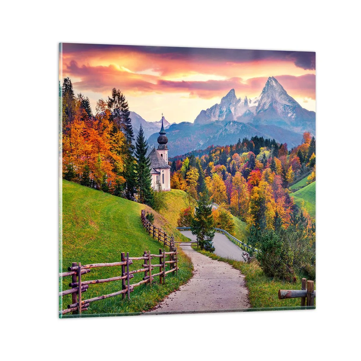 Üveg kép - Tájképszerű festmény - 50x50 cm