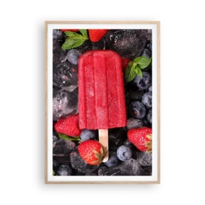 Poszter világos tölgy keretben - A forró nyár íze - 70x100 cm