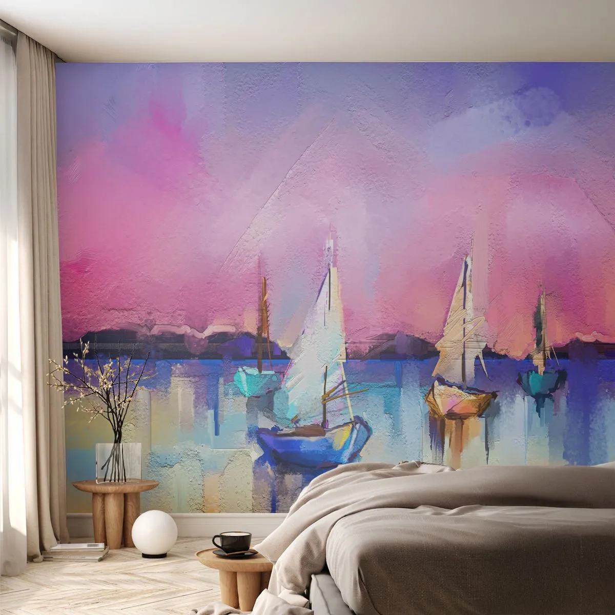 Fotótapéta Premium Canvas - Irány: széles vizek - Tájkép, Tó, Vitorlás - 300x210 cm