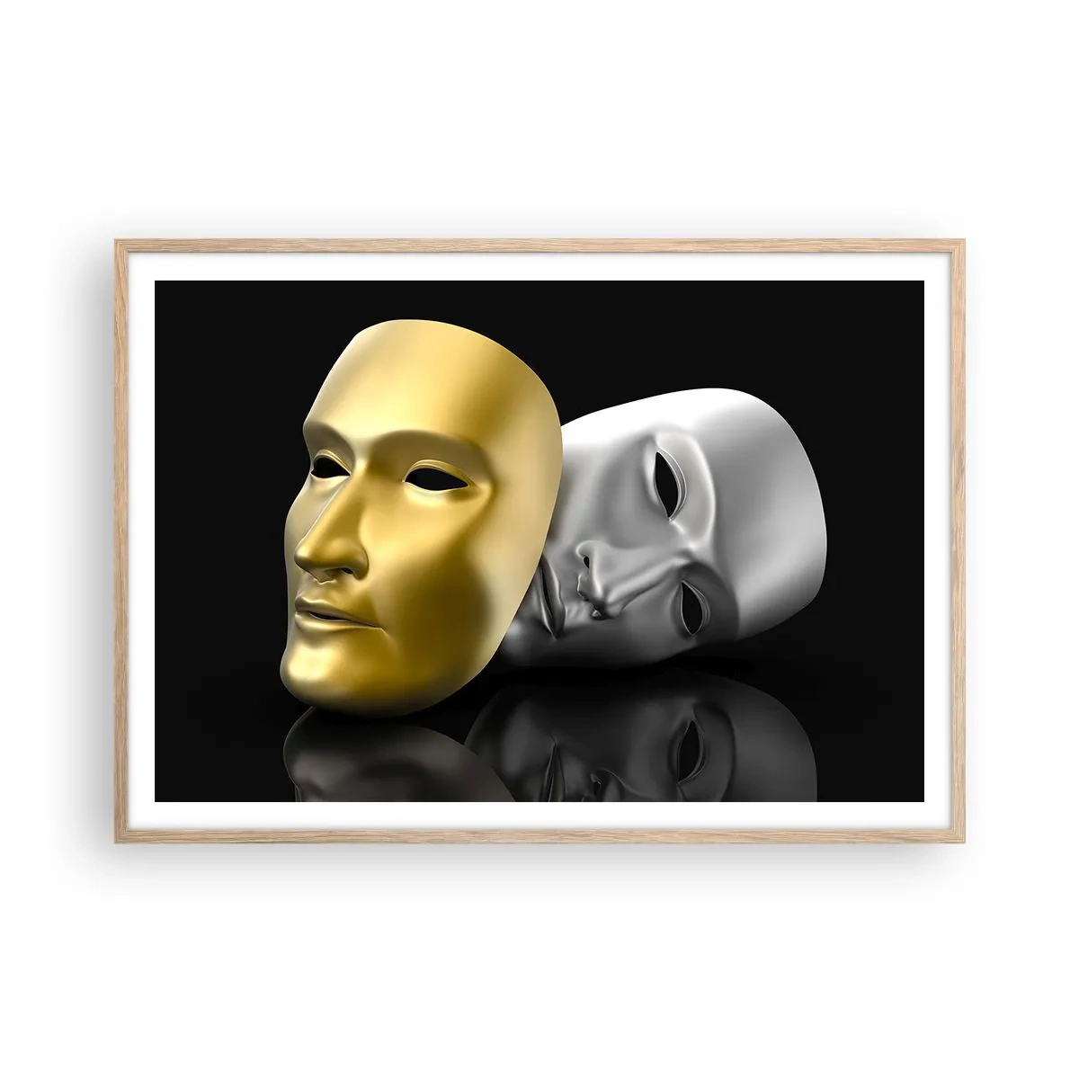 Poszter világos tölgy keretben - Az élet színház - 100x70 cm