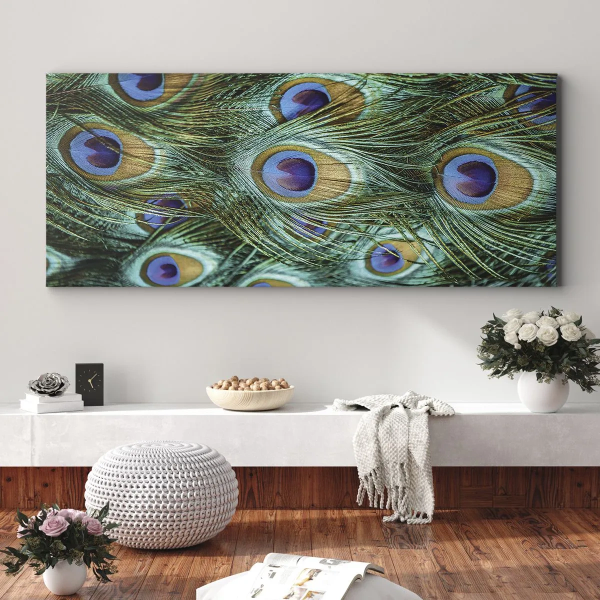 Vászonkép - Pávaszemű pillantás - 100x40 cm
