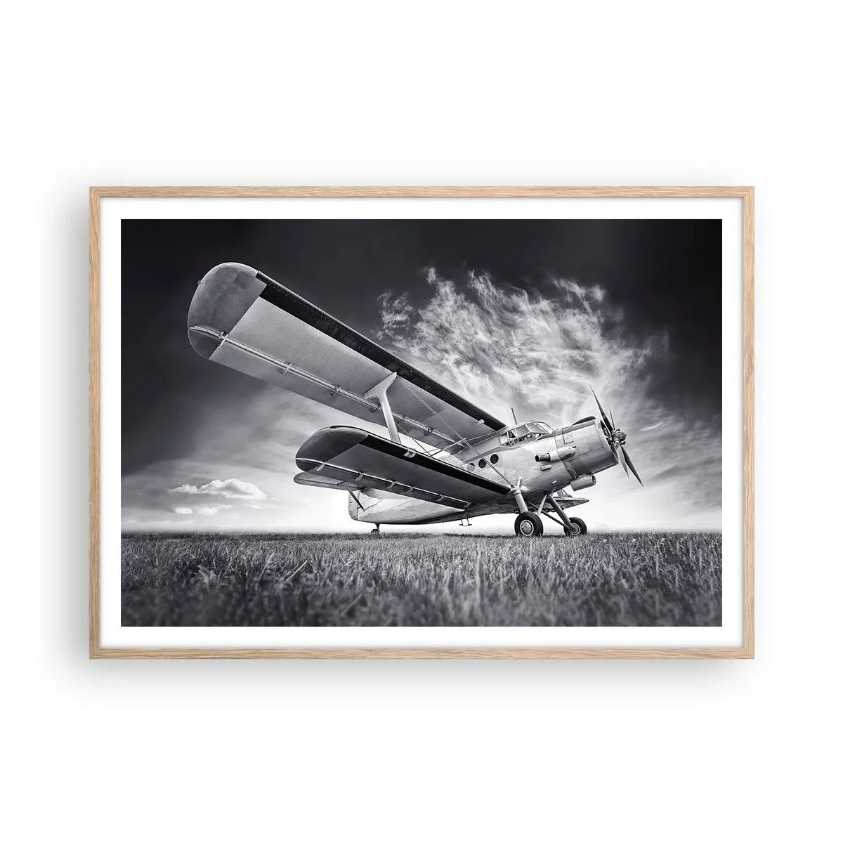 Poszter világos tölgy keretben - A szárnyas vándor - 100x70 cm