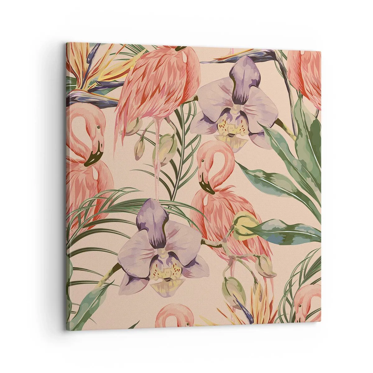 Vászonkép - Rózsaszín balett a virágokban - 60x60 cm