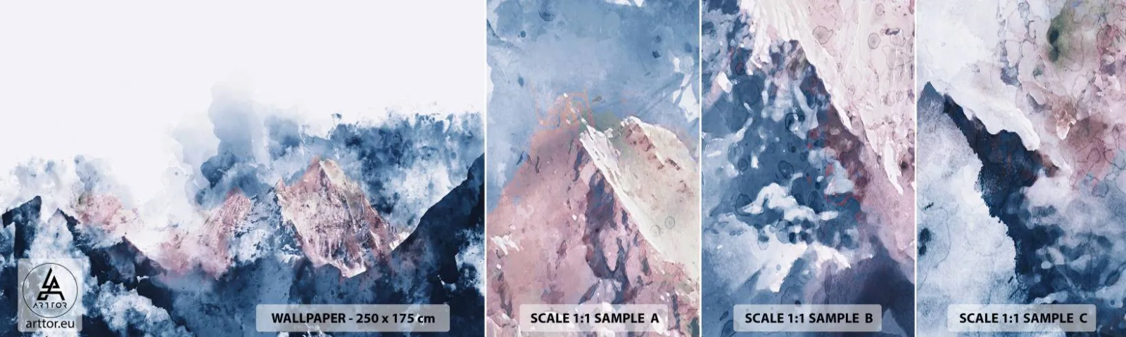 Fotótapéta Minta Öntapadós Deluxe Sticker - Ezek a csúcsok! - Absztrakció, Darab, Hegyek - 100x30 cm