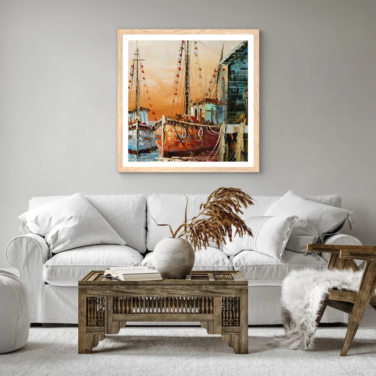 Poszter világos tölgy keretben - Nyugodt visszatérés - 60x60 cm