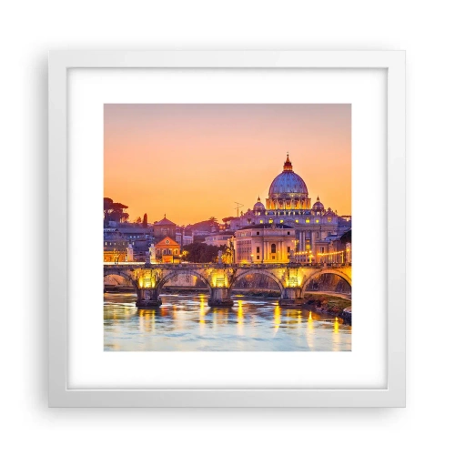 Poszter fekete keretben - Naplemente az örök város felett - 30x30 cm