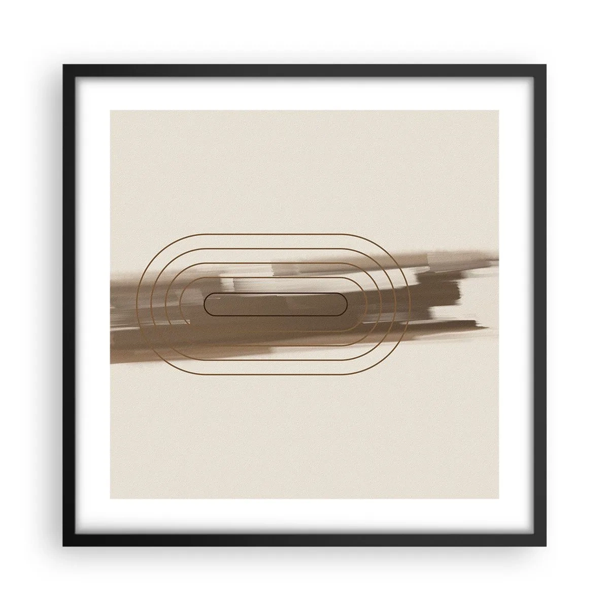 Poszter fehér keretben - Szürke fuvallat - 50x50 cm