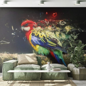 Fotótapéta Premium Canvas - A ragyogás hírnöke - Absztrakció, Papagáj, Madár - 150x105 cm