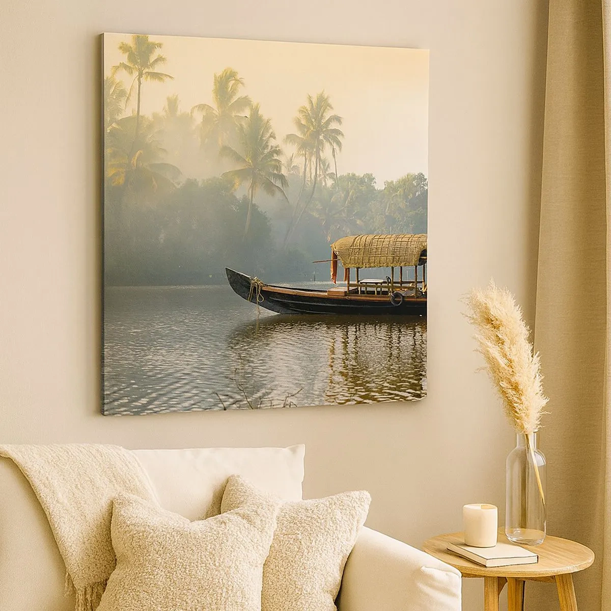 Vászonkép - Ház a folyón - 30x30 cm