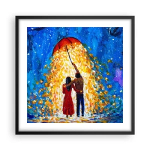 Poszter fehér keretben - Egy esős este varázsa? - 50x50 cm