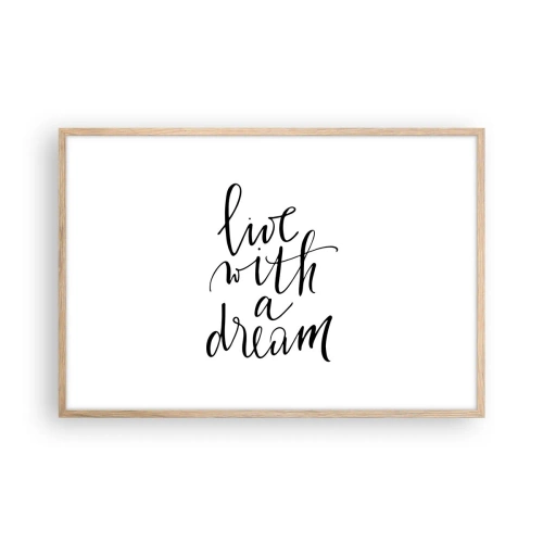 Poszter világos tölgy keretben - Természetesen - 91x61 cm