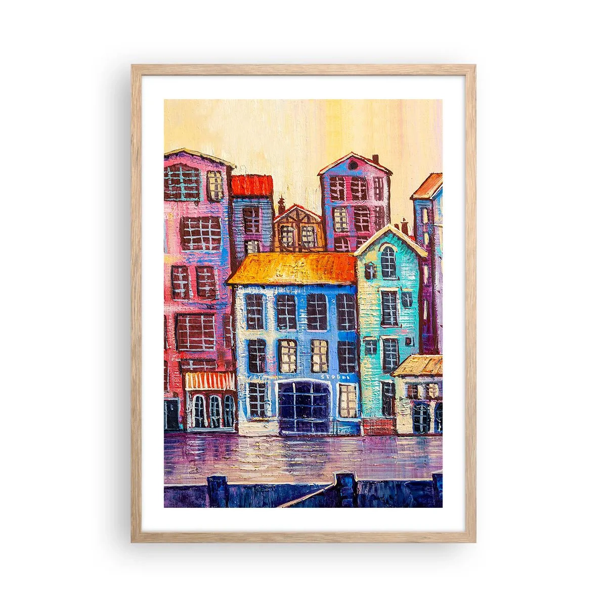 Poszter világos tölgy keretben - Egy város, mint egy tündérmese - 50x70 cm