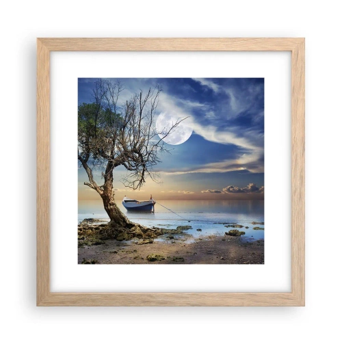 Poszter világos tölgy keretben - Ez a vég vagy a kezdet? - 30x30 cm