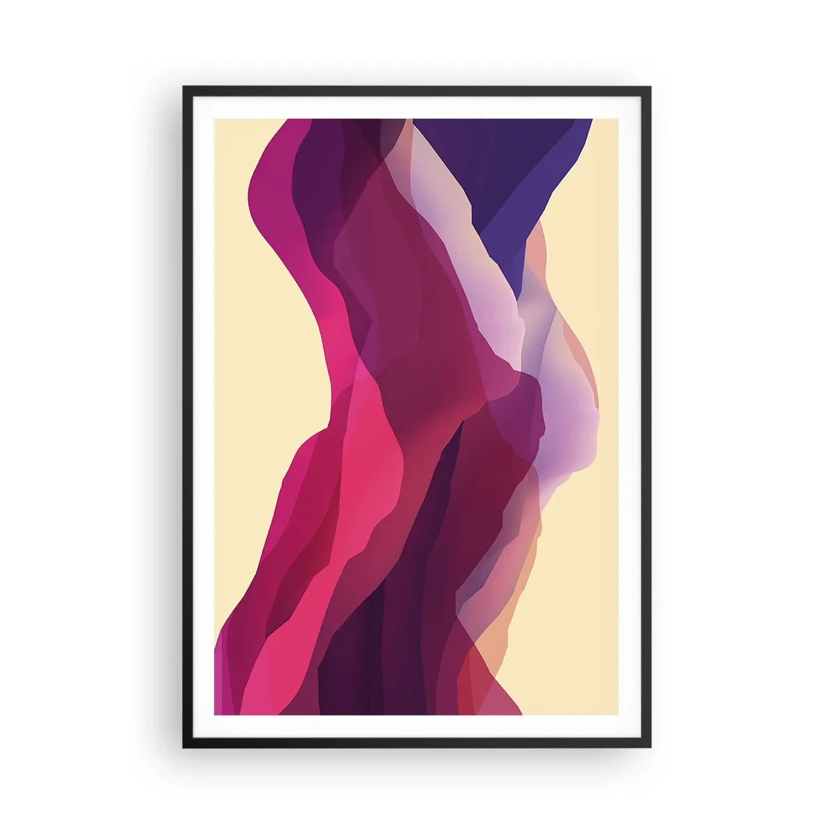 Poszter fehér keretben - Bíbor hullámok - 70x100 cm