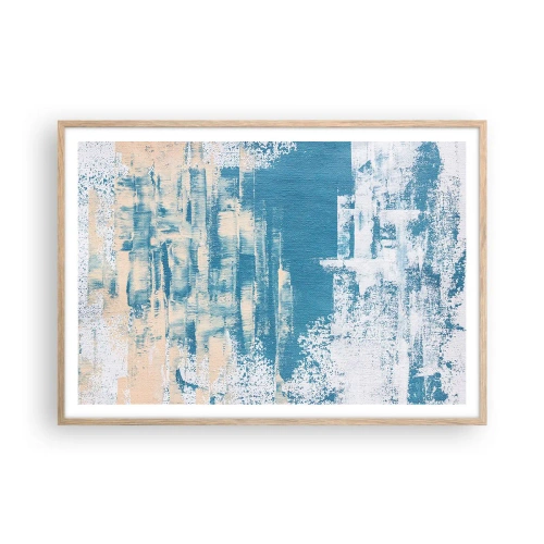 Poszter világos tölgy keretben - Jégcsapon keresztül - 100x70 cm