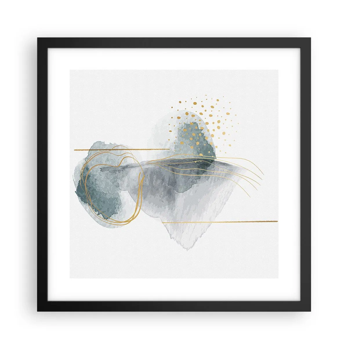 Poszter fehér keretben - A szürkeség és az arany kapcsolatáról - 40x40 cm