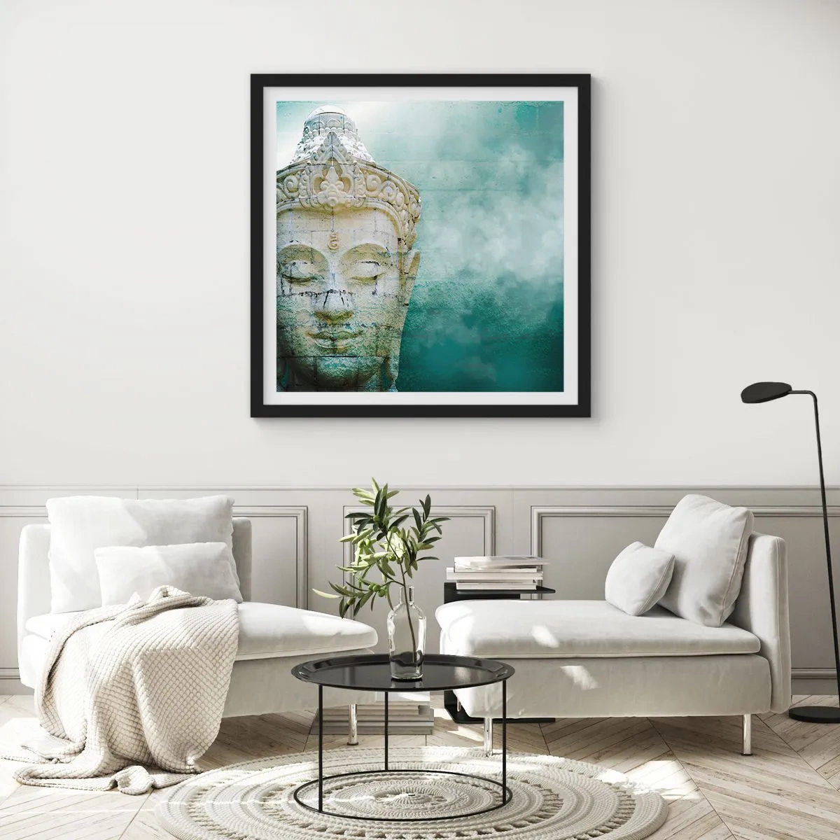 Poszter fehér keretben - A fény kérése - 60x60 cm