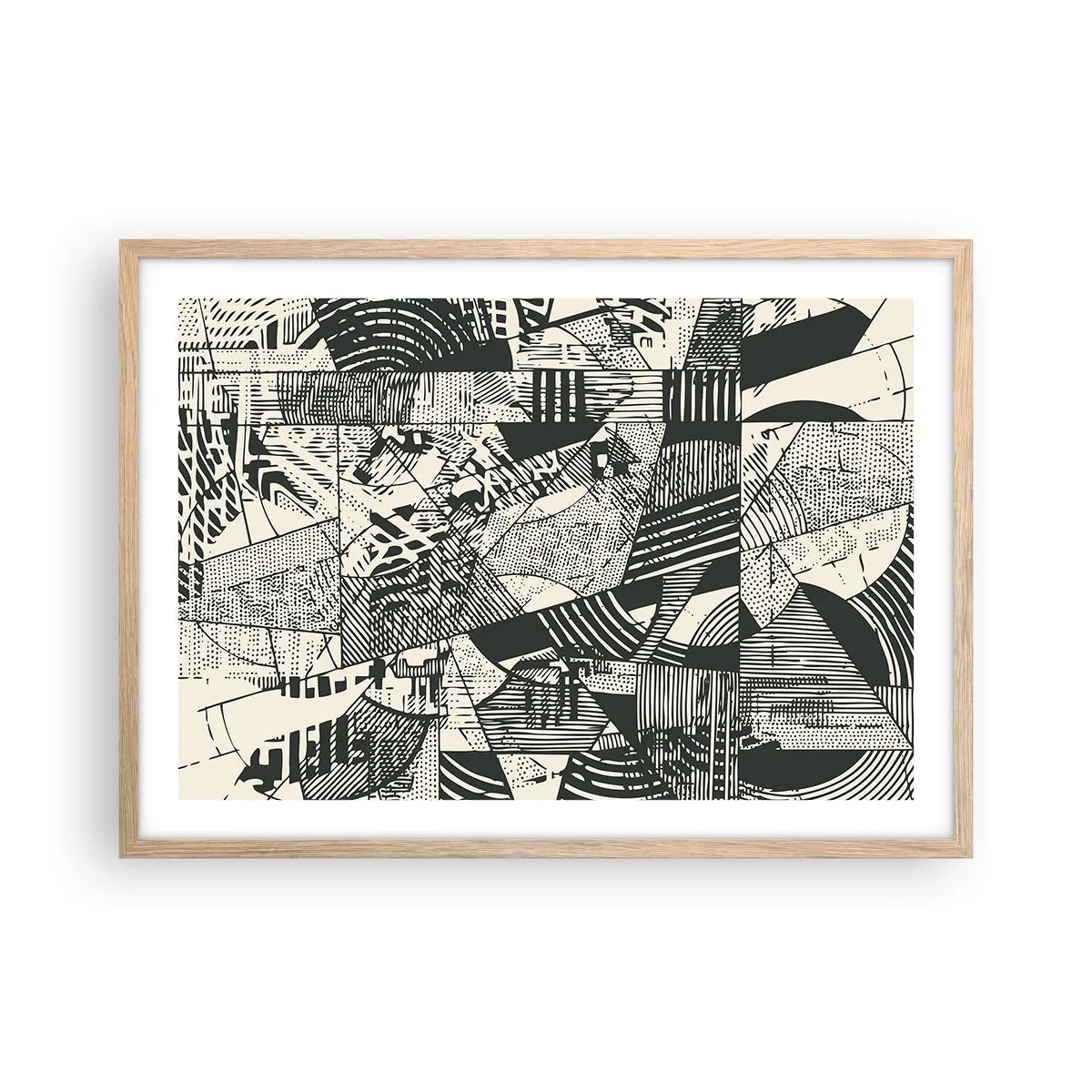 Poszter világos tölgy keretben - A jelenkor dinamikája - 70x50 cm