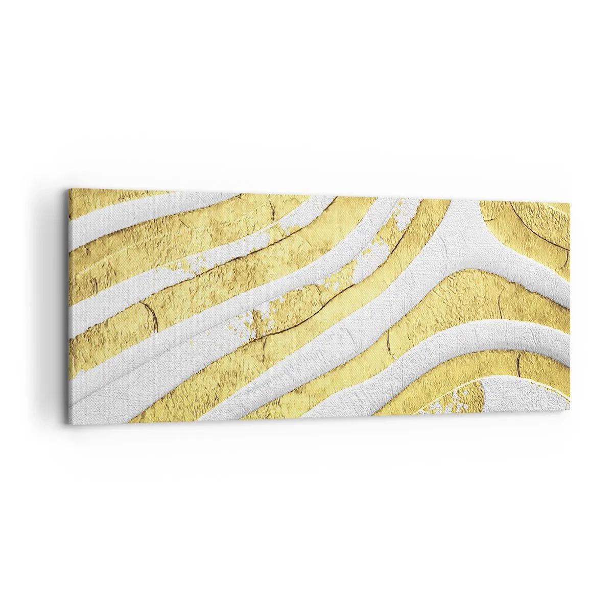 Vászonkép - Kompozíció fehér és arany színben - 120x50 cm
