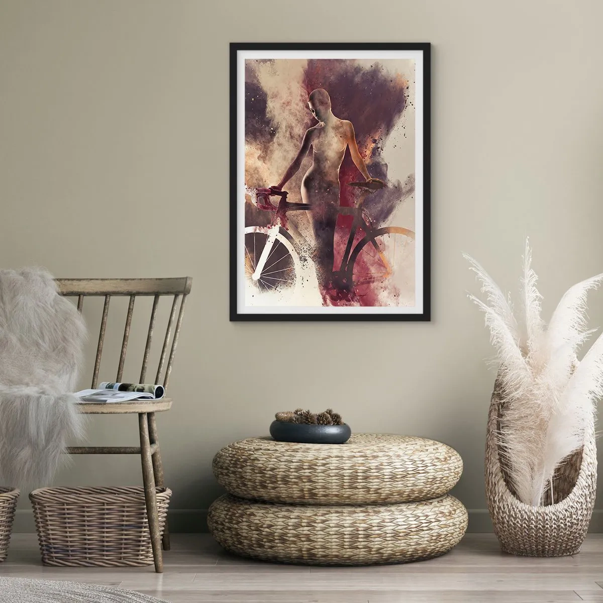 Poszter fehér keretben - Márvány formájú kerékpáros lélek - 61x91 cm