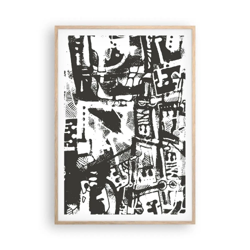 Poszter világos tölgy keretben - Rend vagy káosz? - 70x100 cm