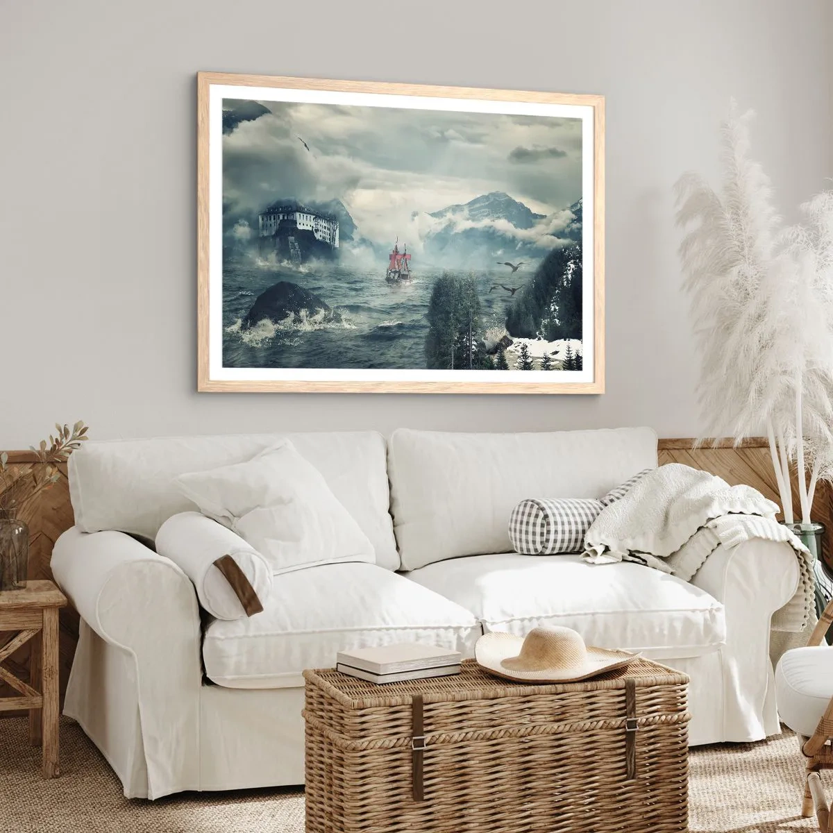 Poszter világos tölgy keretben - Varázslatos vizeken - 91x61 cm