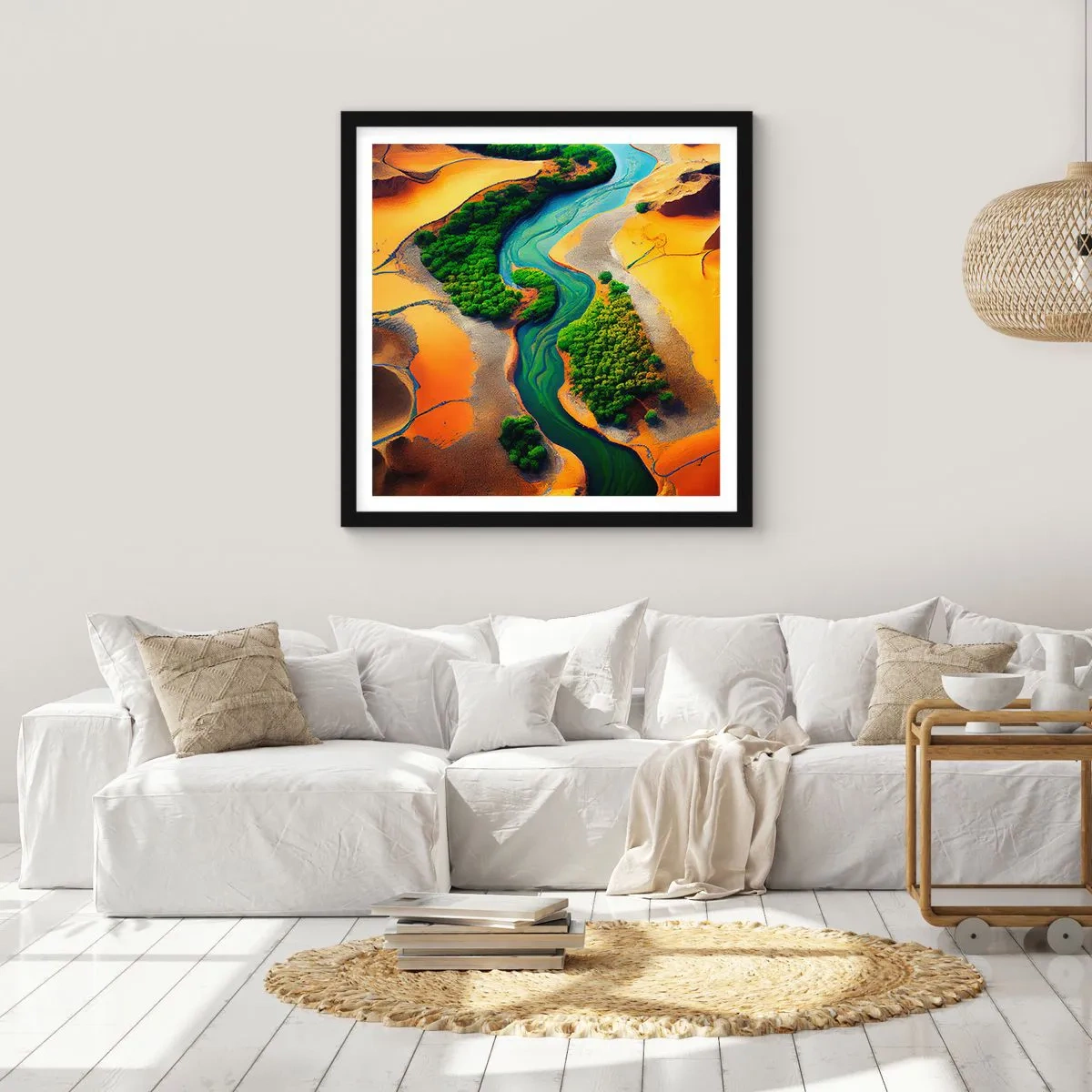 Poszter fehér keretben - Életetadó folyó - 50x50 cm