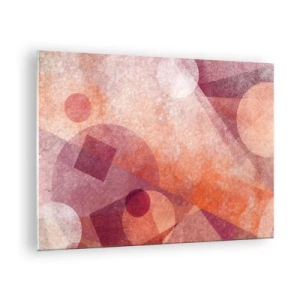 Üveg kép - Absztrakt geometrikus kompozíció rózsaszín és narancssárga árnyalatokban - 70x50cm - Geometriai transzformációk rózsaszínben - Modern fali dekoráció nappalihoz és hálószobához ARTTOR