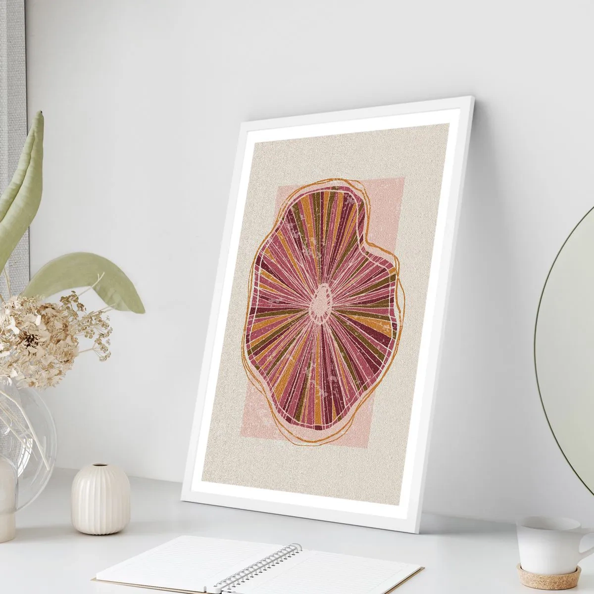 Poszter fekete keretben - Sugárzó absztrakció - 61x91 cm