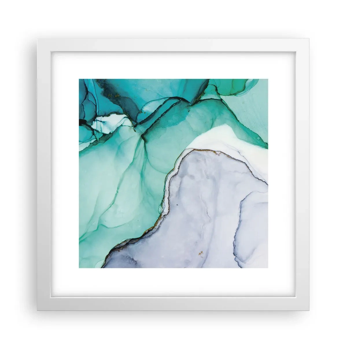 Poszter fekete keretben - Tanulmány türkizben - 30x30 cm