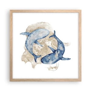 Poszter világos tölgy keretben - Barátság vagy szerelem? - 40x40 cm