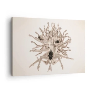 Vászonkép - Mozgó táncosok absztrakt kompozíciója - 70x50cm - Virágzás a táncban - Modern fali dekoráció nappalihoz és hálószobához ARTTOR