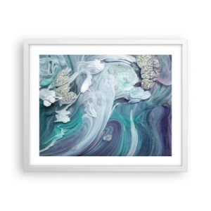 Poszter fekete keretben - Kék áramlatok - 50x40 cm