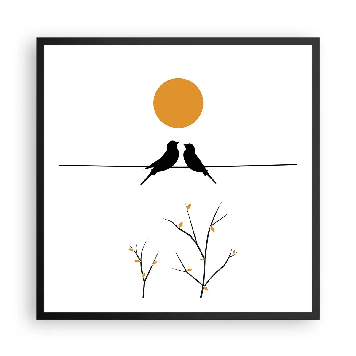 Poszter fehér keretben - Fülemüle este - 60x60 cm