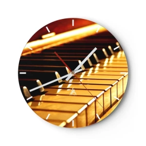 Falióra, Óra - Arany zongorabillentyűk - 30x30cm - Végtelen lehetőségek - Modern fali dekoráció nappalihoz, konyhához és hálószobához ARTTOR