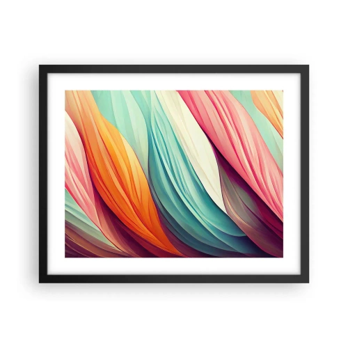 Poszter fehér keretben - Szivárványos szövés - 50x40 cm