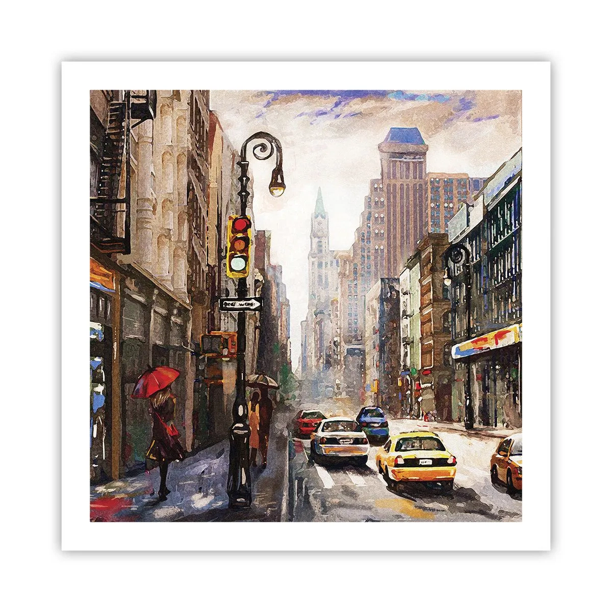 Poszter - New York – esőben is színes - 60x60 cm