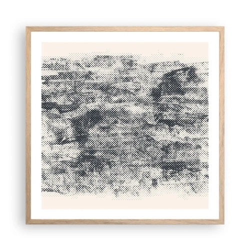 Poszter világos tölgy keretben - Ködös kompozíció - 60x60 cm