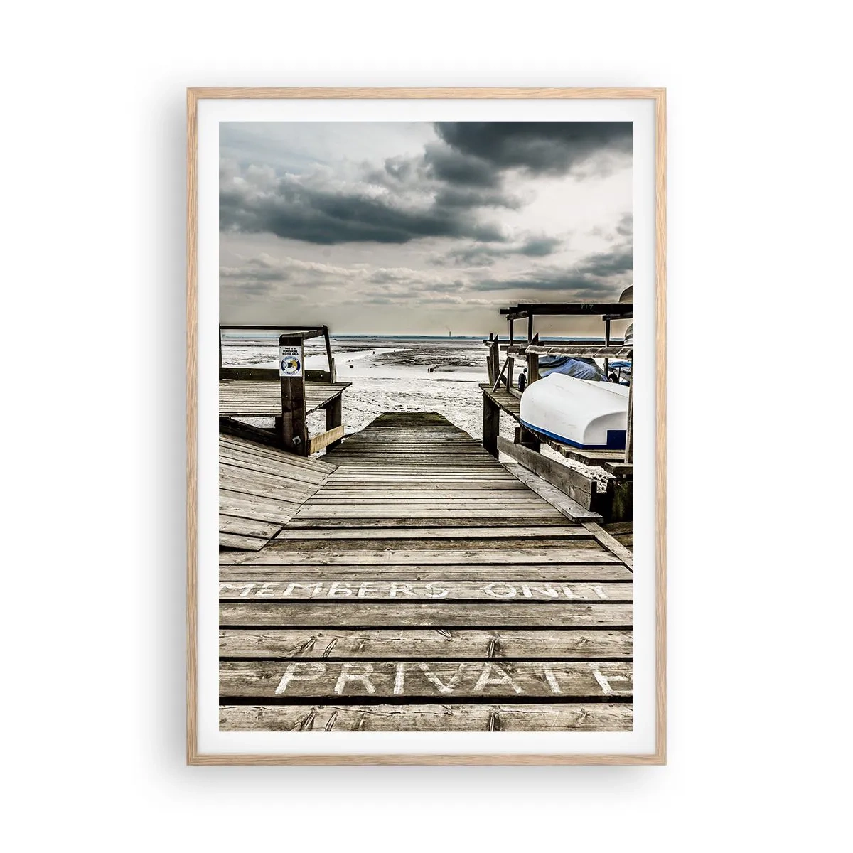 Poszter világos tölgy keretben - Az északi part - 70x100 cm