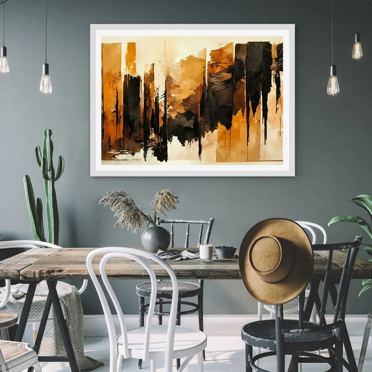 Poszter fekete keretben - A fekete és az arany harmóniája - 91x61 cm