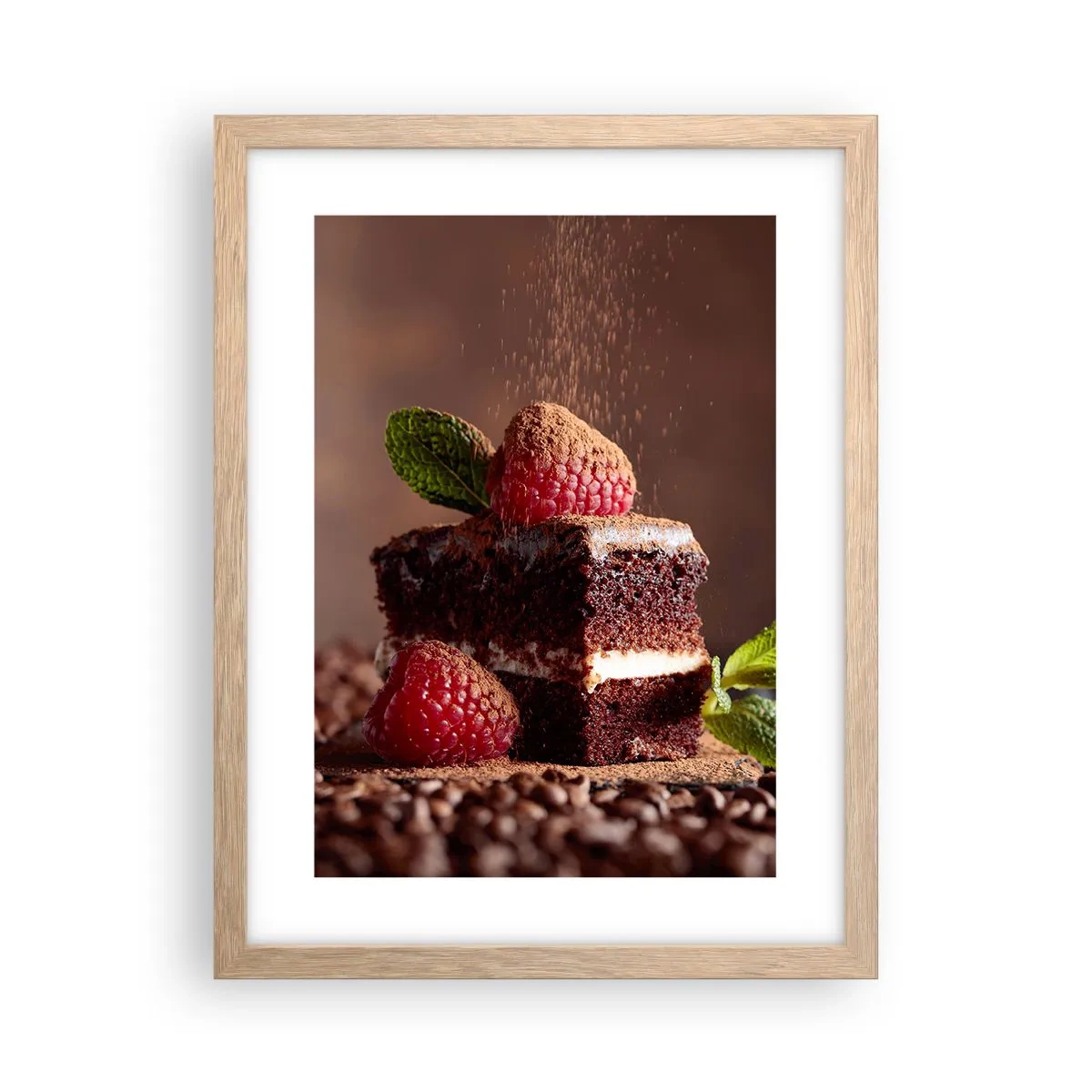 Poszter világos tölgy keretben - Az élet édes - 30x40 cm