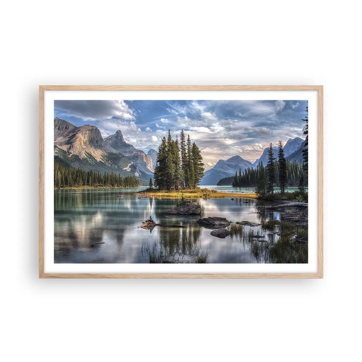 Poszter világos tölgy keretben - A nagy és tiszta víz mellett... - 91x61 cm